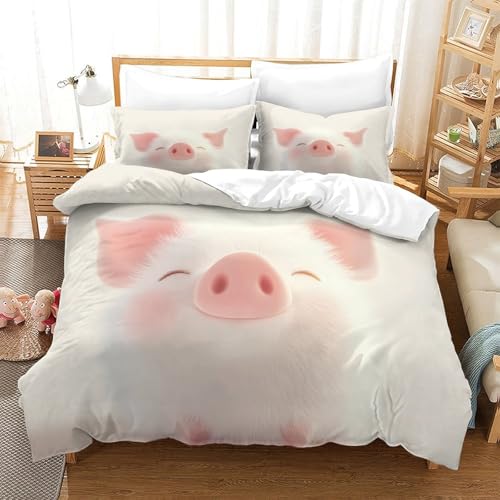 Parure de lit cochon mignon de qualité supérieure avec impression 3D durable - 3