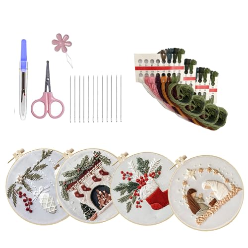 Kit broderie de Noël au point de croix, le cadeau fait main idéal pour femme