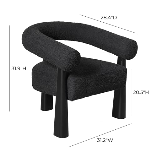Tov Furniture Spara Black Performance Boucle Accent Chair (Black)
