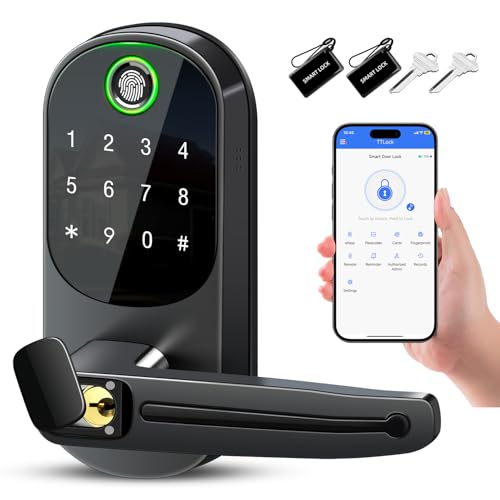 Smart Lock with Handle,Keyless Entry Door Lock,Digital Keypad Deadbolt with