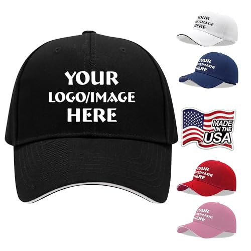 Custom Baseball Cap Customized Heat Transfer Add Your Own Text Adjustable Custom Baseball Cap for Men Women Gifts Black