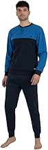 Men's Winter Pyjamas in Warm Cotton Interlock Long Two-Piece Closed Pyjamas