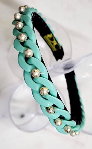 Image of Sea Green Chain Stones Hairbands from Our Embellished Collection Useful for Girls & Women (Pack of 1)