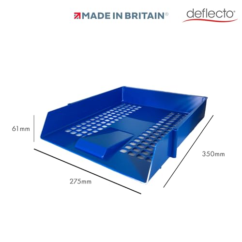 Deflecto cp043ytblu Polystyren Blue Desk Tray – Desk Trays (Polystyren, Blue, 255 x 347 x 55 mm)