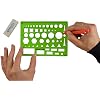 Westcott T-816 All-Purpose Technical Drawing Template, Plastic Shape Template Tool, Green, 4.5 by 6 in