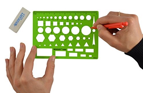 Westcott Technical All Purpose Drawing Template (T-816) , Green , 4 1/2 X 6 In #TOP2