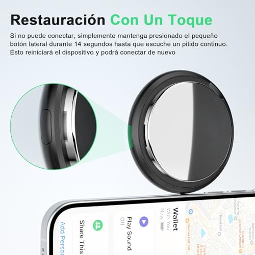 Miniatura 9 de Bnlei Localizador Smart Air Tracker Tag Funciona Con Apple Buscar Solo Ios , Batería De Repuesto Incluida, Bluetooth Rastreador Para Llaves, Coche, Bicicleta, Bolso Negro, Paquete De 4