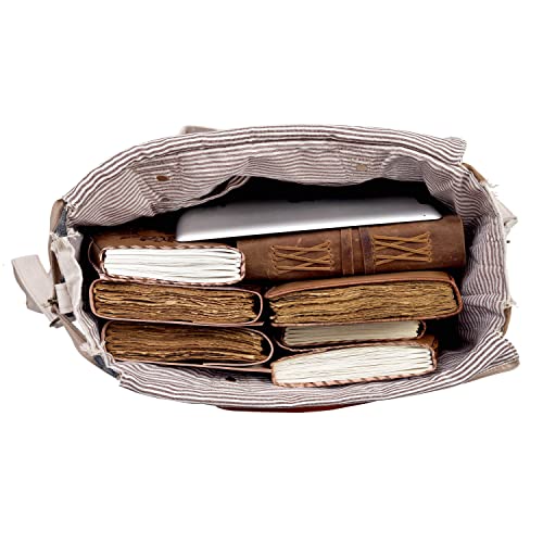 Cla Bags Sel De Mer Upcycled Large Upcycled Canvas Crossbody Bag & Cowhide Tote Bag, Upcycled Canvas & Cowhide Leather Handbag Bag For Women #TOP5