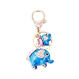 HEALLILY Breloque Sac Pendentif Strass Éléphant Porte-Clé Femmes Sac à Main Accessoires pour Anniversaire Gif Fête Des Mères Anniversaire (Bleu)