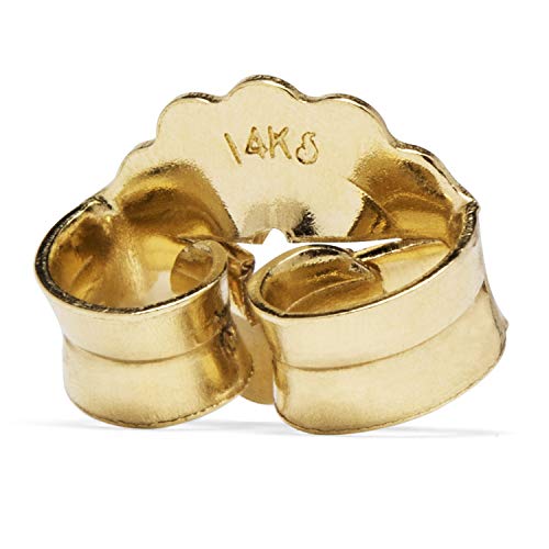 Single Earring Back Replacement |14K Solid Yellow Gold | Threaded Push on-Screw off |Quality Die Struck | Post Size .0375" | 1 Piece - Thumbnail 2
