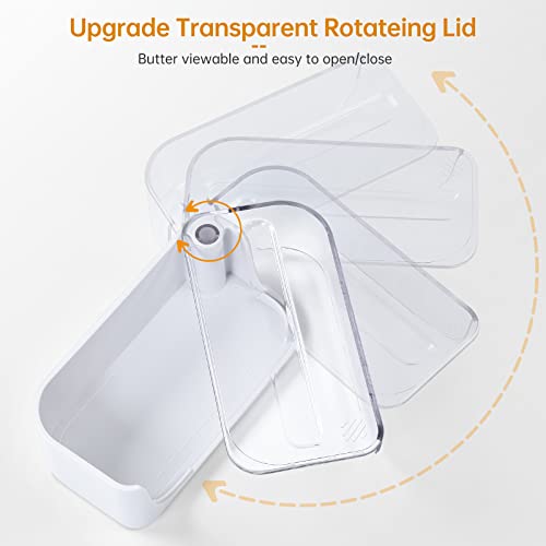 Aceyoon Butter Dish With Transparent Lid, Dishwasher Safe Butter Storage Container, Abs Plastic Butter Dish For Countertop, Butter Dishes With Knife & Butter Stick #TOP3