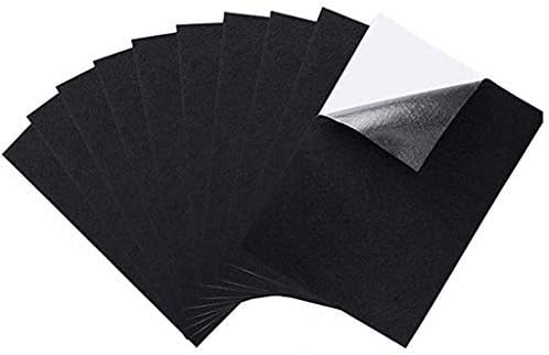Black Adhesive Felt Fabric Sticky Back Sheets Multipurpose Velvet Sheet with Sticky Glue Back for Art & Crafts, Jewelry Box Liner, Furniture Protector Pads Water Resistant (10PC)