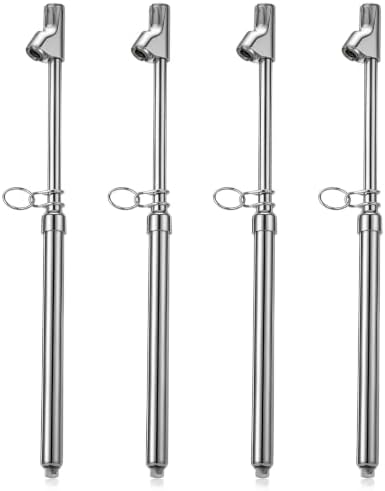4 Pcs Tire Gauge, 12 Inch Dual Head Tire Gauge Heavy Duty Air Pressure Gauge for Auto Truck Car RV Van, Range 10-150 PSI (Silver)
