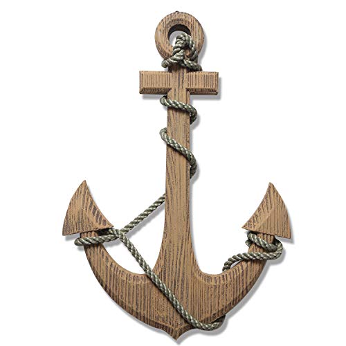 Nagina International Joveco Wood Marine Wall Decoration 24 Décoration pour la maison (Ancre de bateau)