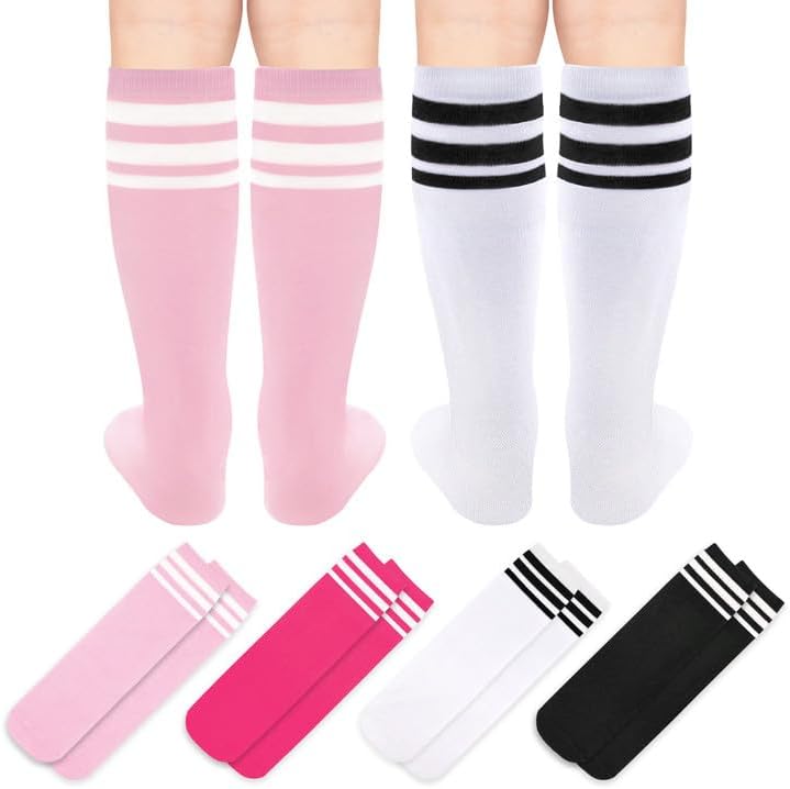 Miniatura 5 de Olreco Paquete de 4 calcetines de fútbol para niños, calcetines de fútbol para jóvenes, calcetines de fútbol para niños y niñas, calcetines de