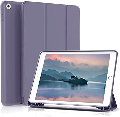 ZOYU iPad 9.7 Inch 2018/2017 Case with Pencil Holder, Ultra-thin and Lightweight Smart Trifold Stand Protective Cover, TPU Soft Silicone Magnetic Auto Sleep/Wake for iPad 5th/6th Generation, Black
