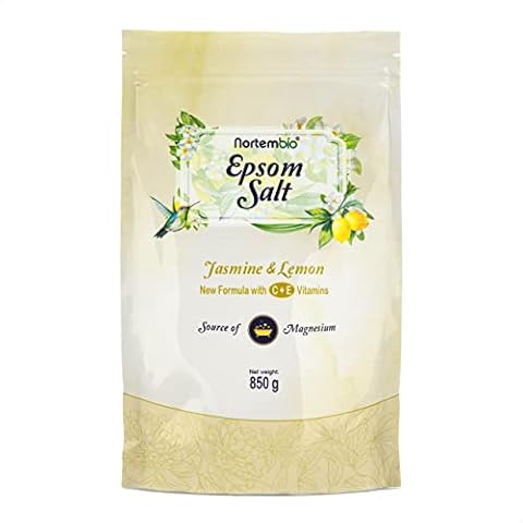 Nortembio Epsom Salz 850 g. Neuartigen Duft von Jasmin und Zitrone. Hydratisiert Cover
