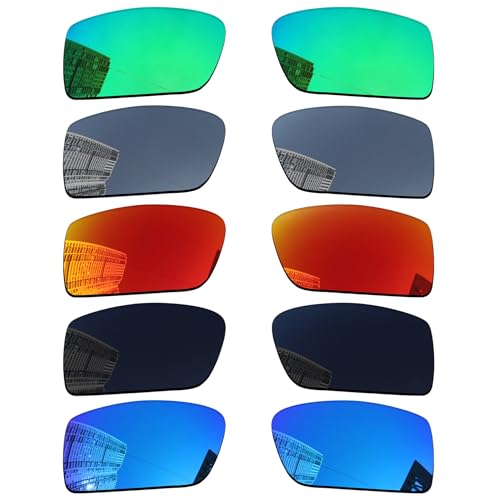 Acefrog 5 Pairs Polarized Replacement Lenses for Oakley Gascan OO9014 Sunglasses Perfectly Fit Shatterproof Anti-scratch Value Pack