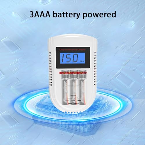 Carbon Monoxide Detector, Carbon Monoxide Alarm, Detector with LED Display (PPM Value Visible at All Times) and 85 dB Audible and Visual Alarm. - Image 5