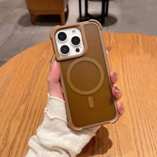 Coque iPhone 15 Plus translucide givrée dorée protection rigide sans fil