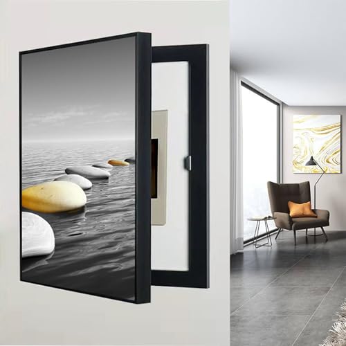 Breaker Box Cover Decorative, Poster Decorative Mural, Living Room Office Electrical Panel Cover Decoration, for Home or Office Decor(Black-2,45 * 55cm/17.7 * 21.7in)