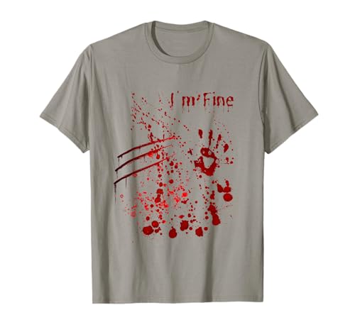 I'm Fine Bloody Halloween Costume Party Sangrando sangre roja Camiseta