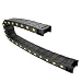 New Lon0167 R55 25mm Featured x 57mm Plastic reliable efficacy Cable Wire Carrier Drag Chain 1M for CNC Black(id:ff0 dc 03 984)