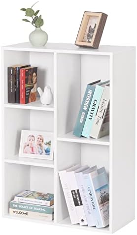 WOLTU Bookshelf Bookcase standing Shelf storage Shelf storage Shelf Office Shelf made of E1 Chipboard with 5 compartments White SK020ws-UK