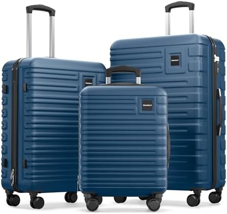 Travely Polycarbonat Koffer Set 77cm, 67cm, Handgepäck Koffer in einem Set, Sehr robuste Reisekoffer mit sanften Rollen & TSA Schloss, Reisekoffer
