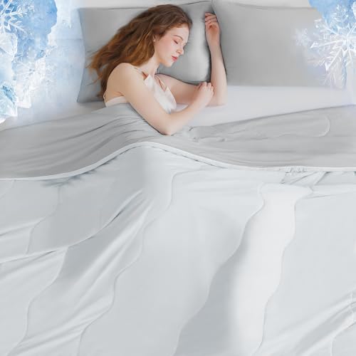 BEAUTEX Cooling Blanket Comforter Twin Size - Double Sided Cool Blanket for Hot Sleepers and Night Sweats, Q-Max>0.45, Breathable Lightweight Silky Summer Ice Blankets for All Season (Grey, 60" x 90") by BEAUTEX - Used condition - Image 4