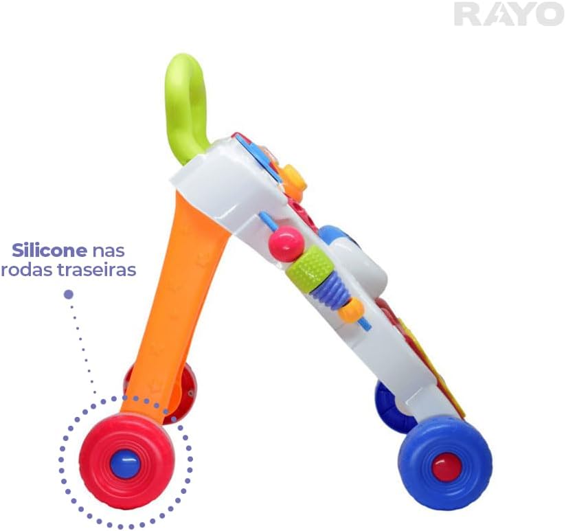 Andador de Empurrar Infantil Brinquedo Educativo para Bebê Teclado Musical Lousa Mágica Rayo Andador de Empurrar Infantil Brinquedo Educativo para Bebê Teclado Musical Lousa Mágica Rayo