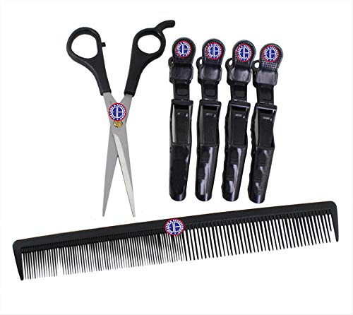 Hair Cutting Scissors +Hair Cutting Comb +4pcs Crocodile hair Setting clips-picture-49