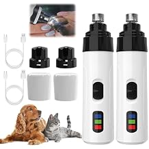 Dog Nail Trimmers, 2025 Dog Nails Clippers Kit Grinder USB Charging Pets Dogs Toenail Grinders, Nail Grinder for Dogs Quiet Smoothing Tool White2