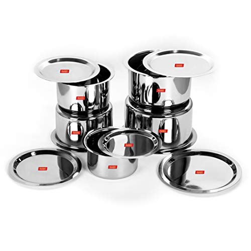 Sumeet 5 Pcs Stainless Steel Induction & Gas Stove Friendly, Heavy 18 Gauge, Flat Bottom Container Set/Tope/Cookware Set With Lids #TOP8