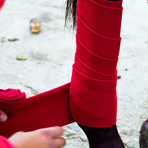 Y.J TAILS Conjunto de 4 bandagens polo de lã macia de 2,5 m para cavalo, bandagem de perna equestre