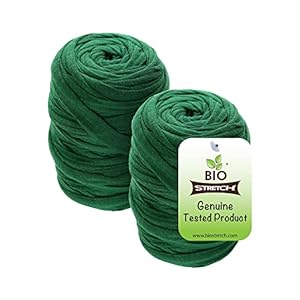 Soft Plant Ties for House and Garden Plants – Environmentally Friendly Stretchy Green Plant Tape and Garden Twine Plant String 2 Pack (Green Bio Roll x 2)