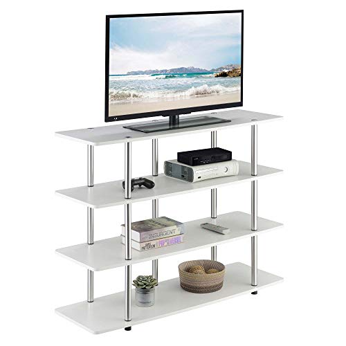 Convenience Concepts Designs2Go Xl Highboy 4-Tier Tv Stand, White #TOP2