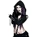 Produktbild Frauen Print Gothic Punk Langarm Hoodies Plus Größe Piebo Damen Kurze Jacke Mantel T-Shirt Lolita Top Bluse Langarm Top Shirt Lace Up Freizeit Oberteil Streetwear Karneval Kostüm Cosplay