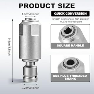 Adattatore SDS per avvitatore a percussione, adattatore per martello perforatore con set di punte a percussione, acciaio testa rotonda accessorio per conversione a martelli elettrici