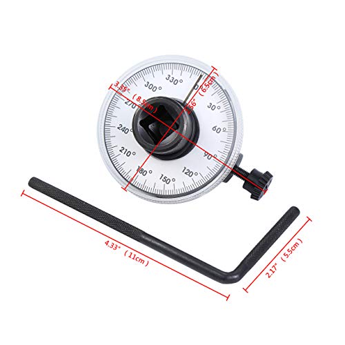 1/2'' Drive Torque Angle Gauge, Adjustable Car Auto Meter With Torque Wrench Meter #TOP5