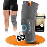 kraftwunder Kniebandage Männer & Damen | Made in Germany | mit Patella-Pad & Seitenstabilisatoren | Kniebandage für Sport, Joggen & Alltag (Anthrazit, L)
