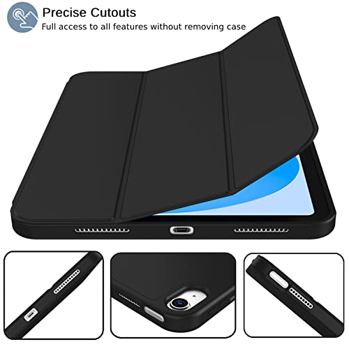 iMieet iPad (A16) Case/iPad 10th Generation Case [11-Inch 2025/10.9 Inch 2022] with Pencil Holder, Trifold Stand Smart Cover with Soft TPU Back,Auto Wake/Sleep(Black) by iMieet - Image 2
