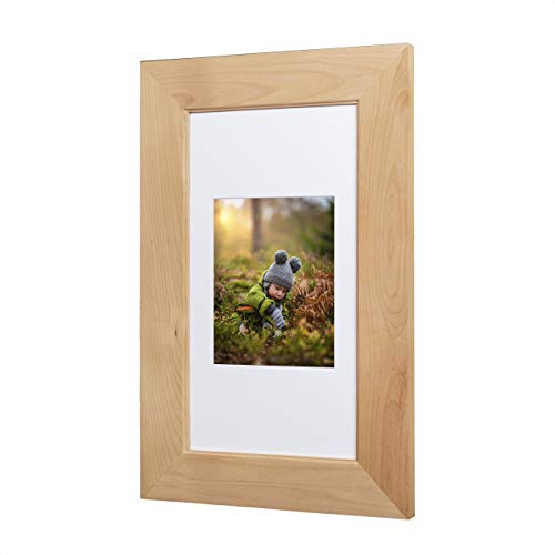 Image of 14x24 Concealed Picture Frame Medicine Cabinet without Mirror for Bathroom, Recessed in the Wall, Made in North America, Real Wood, NO MDF, Adjustable Shelves, Unfinished Flat