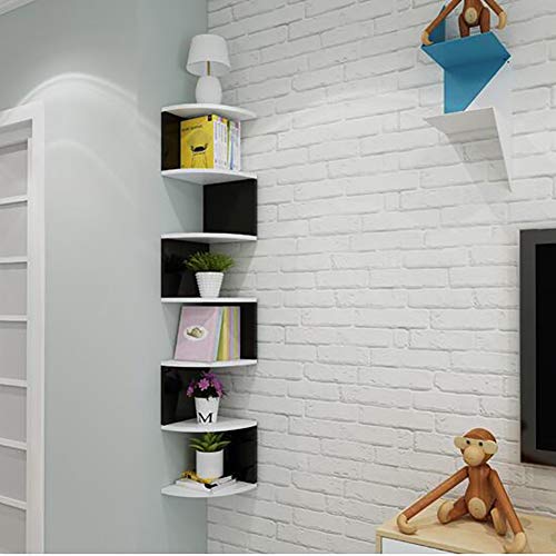 Étagère d'angle murale à 5 niveaux : la solution pour ranger les petits salons