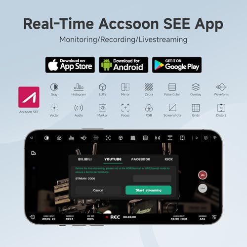 Accsoon CineView SE Wireless Video Transmission System, Dual-Band HDMI SDI Video Transmission 1200ft Range 50ms Latency 1080P60fps, Compatible CineView M7 Pro/HE/2 SDI for Filmmaking- Receiver Only by Accsoon - Image 7