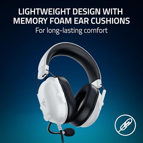 Razer BlackShark V2 X Wired PlayStation Gaming Headset, White | 50mm Drivers, Cardioid Mic, Lightweight, Comfortable Noise Isolating Earcups, For PS5, Xbox Series X, PC, Switch, 3.5 mm Jack - image 5