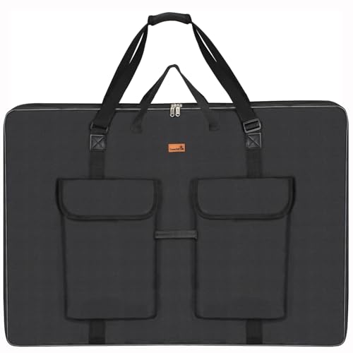 TreochtFUN Art Portfolio Bag 36 x 48 in - Waterproof Artist Carrying Bag Soft Side Sturdy with Strap, Heavy Duty Storage for Artwork Drawing Canvas Poster,(Black) by TreochtFUN - Image 7