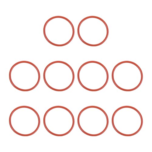 MECCANIXITY Silicone O Rings 0.51" ID, 0.59" OD, 1/32" Width Rubber Washers 50A Durometer VMQ Seal Gasket for Plumbing Faucets Pipe Repair, Red, Pack of 10