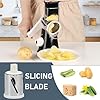 KEOUKE Rotary Cheese Grater Hand Crank Black - Shredder Slicer Grinder 3 Stainless Steel Blades, Stable Suction, Labor-Saving Handle, Safe Kitchen Tool for Cheese, Vegetable, Nuts, Chocolate #4