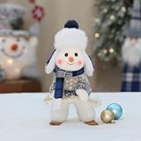 HFENGKG Muñeco de nieve de tela azul para decoración de muñeco de nieve (A)